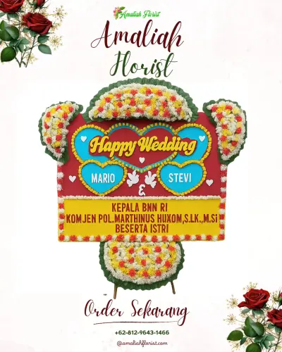 Karangan Papan Bunga Pernikahan di Bangbayang